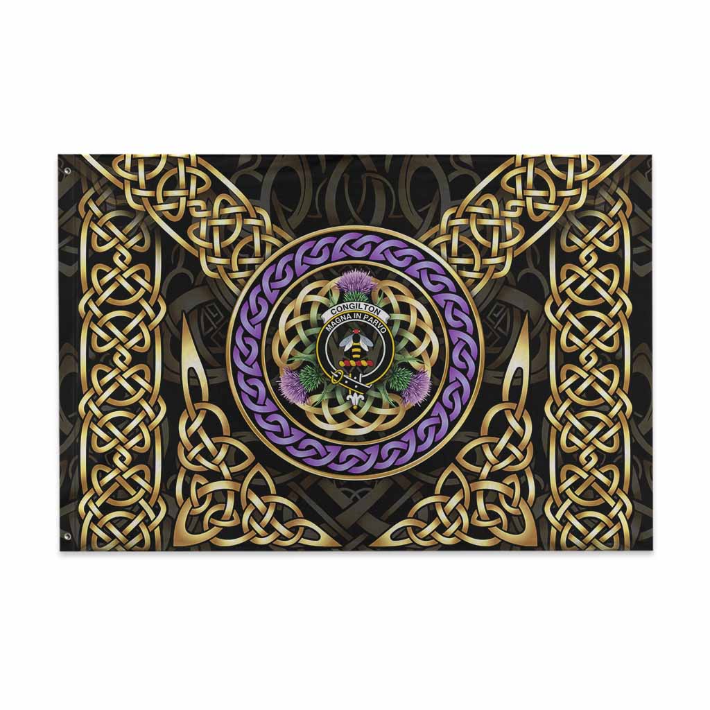 Congilton Clan Crest House Flag Celtic Scottish Thistle 48*72 inch (120*180 cm) - Tartan Vibes Clothing