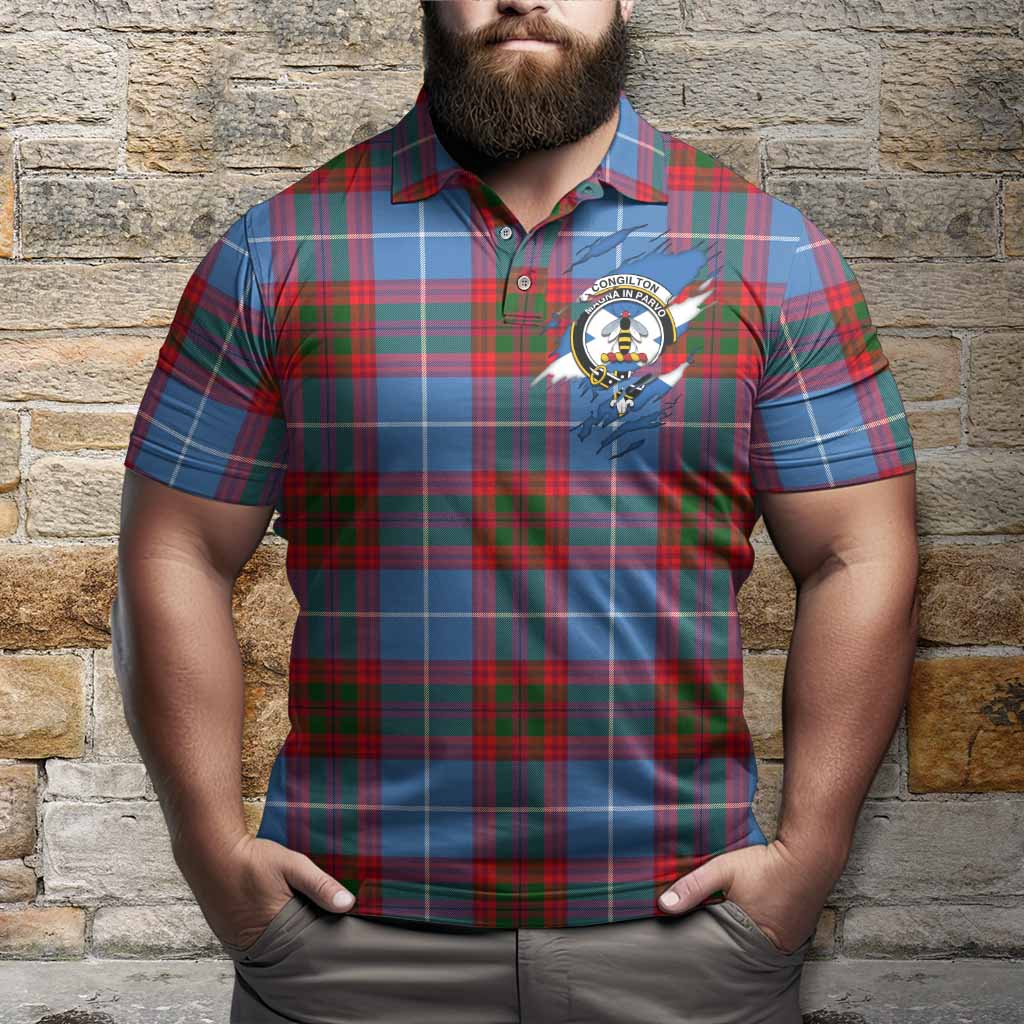 Congilton Clan Crest In Me Tartan Polo Shirt Scotland Flag Style