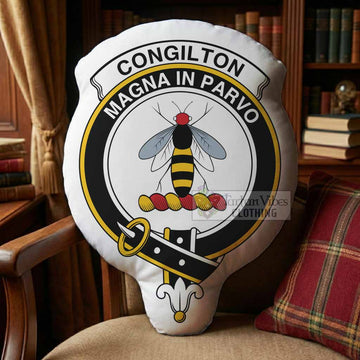 Congilton Clan Crest Shaped Throw Pillow, Scottish Clan Badge Decorative Pillow