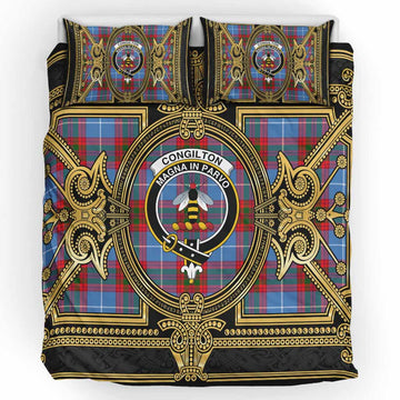 Congilton Scottish Tartan Crest Bedding Set Royal Stylized