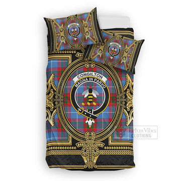 Congilton Scottish Tartan Crest Bedding Set Royal Stylized