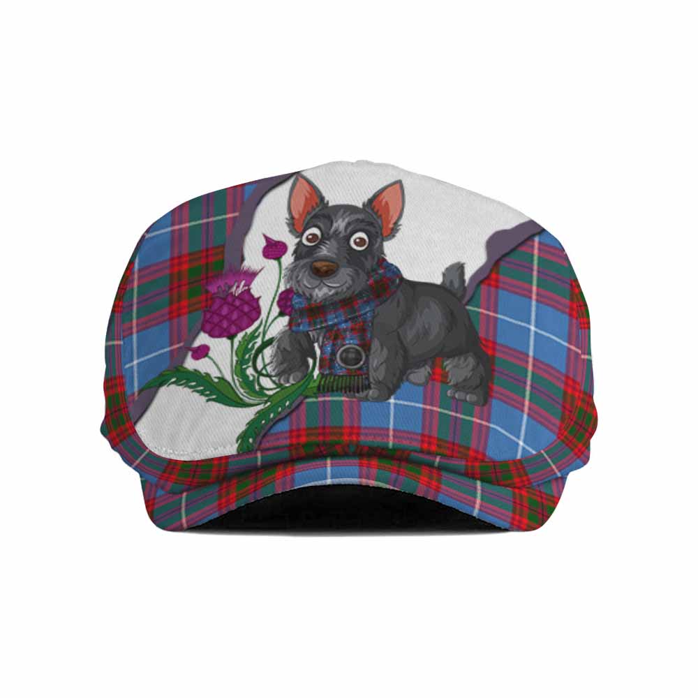 Congilton Scottish Terrier Tartan Flat Cap, Jeff Cap Thistle Heritage Art Flat Cap - Tartan Vibes Clothing