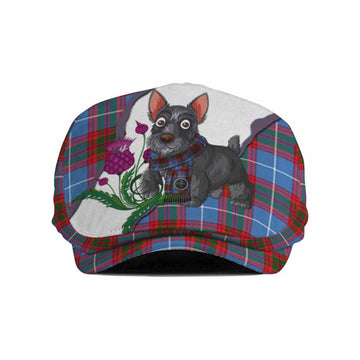 Congilton Scottish Terrier Tartan Flat Cap, Jeff Cap Thistle Heritage Art