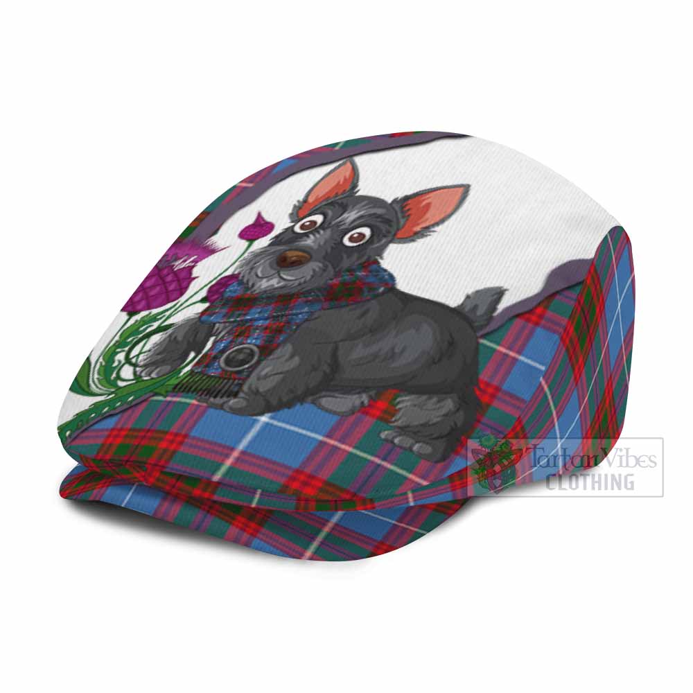 Congilton Scottish Terrier Tartan Flat Cap, Jeff Cap Thistle Heritage Art - Tartan Vibes Clothing