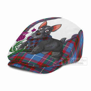 Congilton Scottish Terrier Tartan Flat Cap, Jeff Cap Thistle Heritage Art
