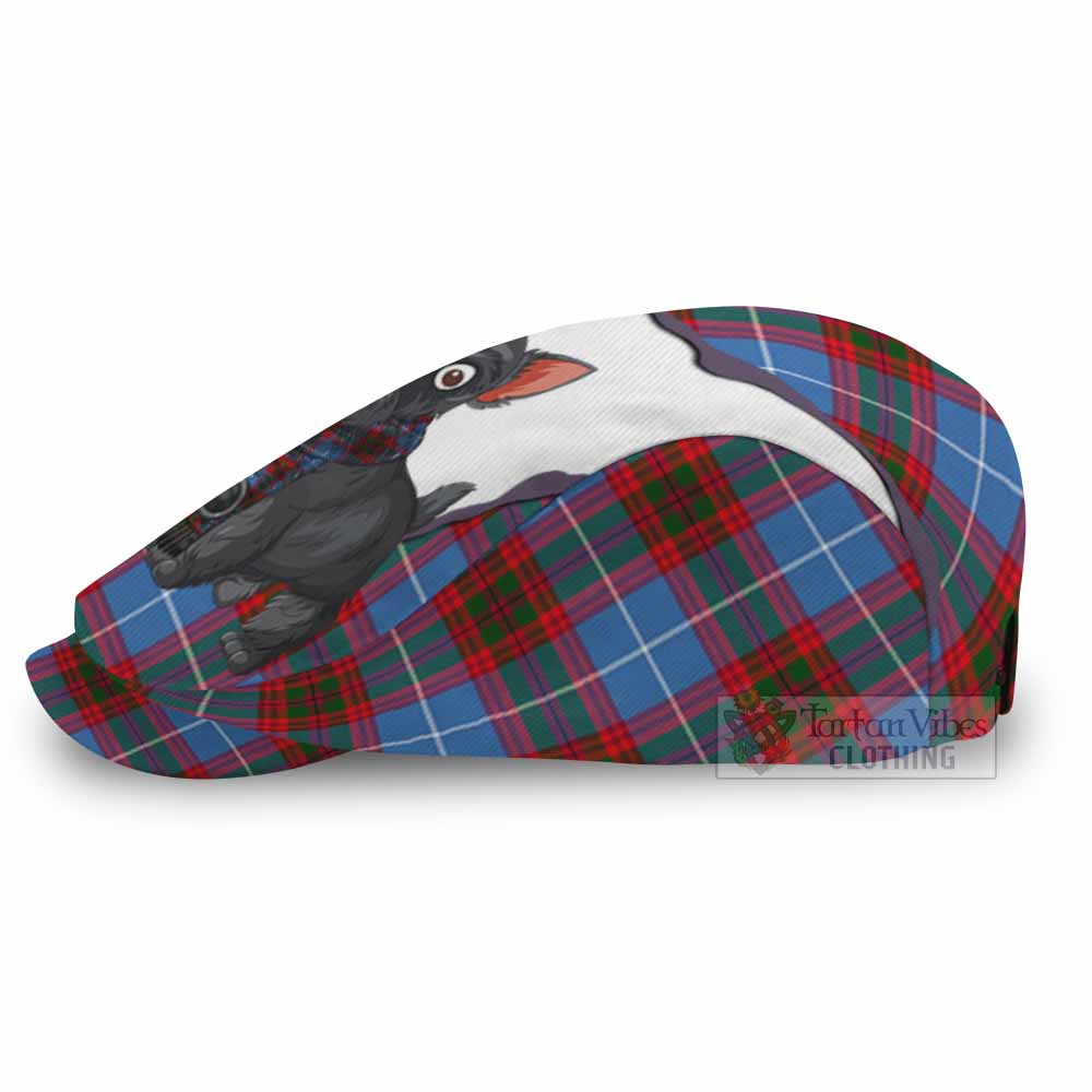 Congilton Scottish Terrier Tartan Flat Cap, Jeff Cap Thistle Heritage Art - Tartan Vibes Clothing