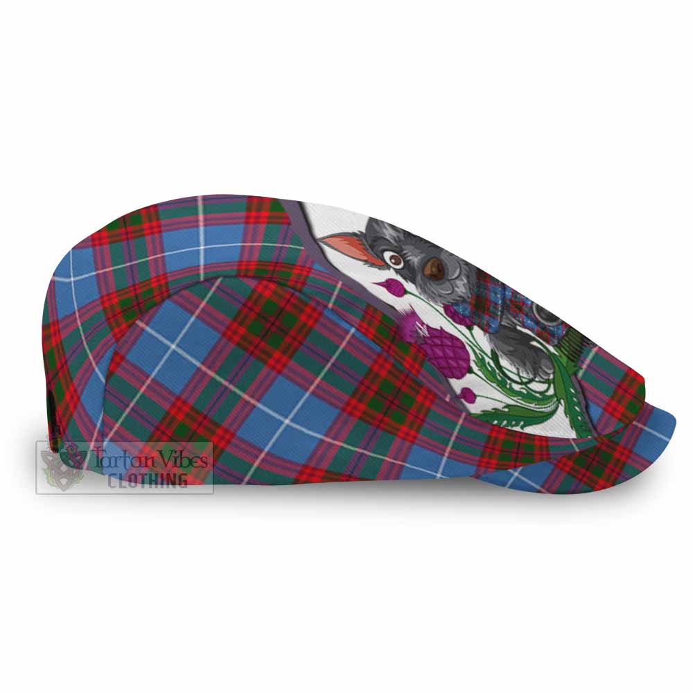 Congilton Scottish Terrier Tartan Flat Cap, Jeff Cap Thistle Heritage Art - Tartan Vibes Clothing