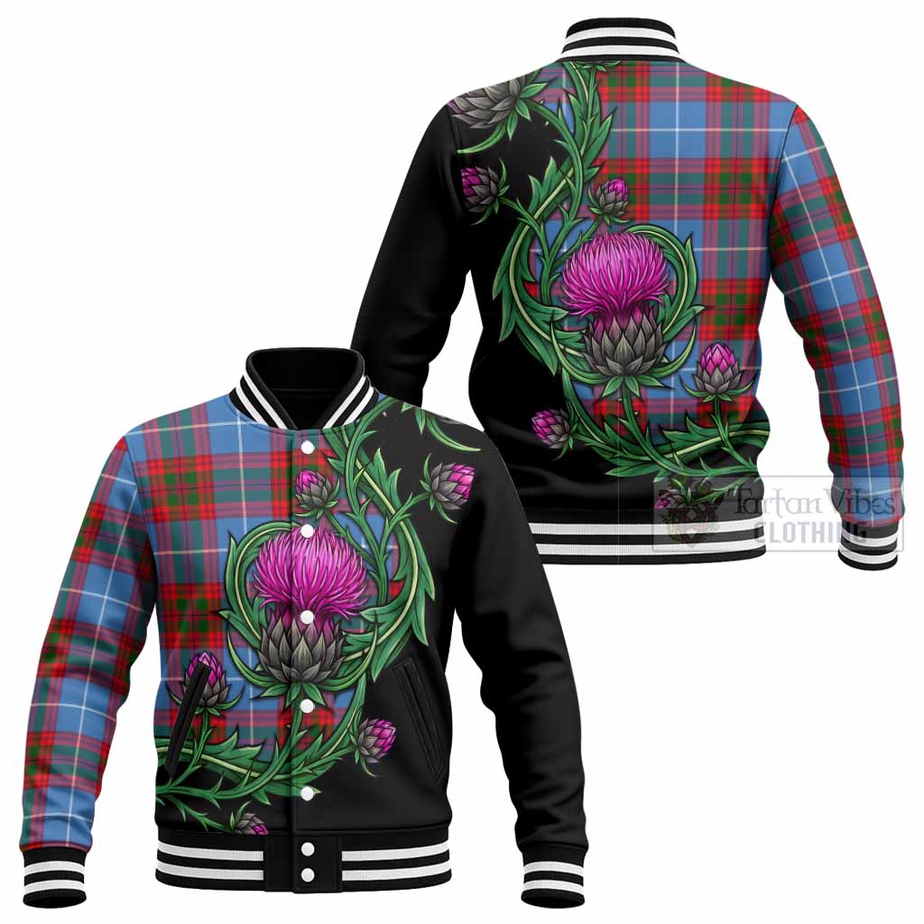 Congilton Tartan Baseball Jacket Resilient Scottish Thistle - Tartan Vibes Clothing