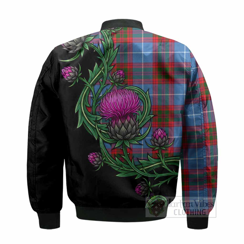 Congilton Tartan Bomber Jacket Resilient Scottish Thistle - Tartan Vibes Clothing