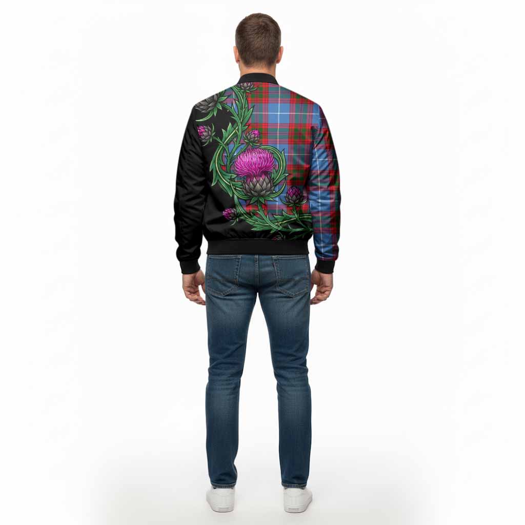 Congilton Tartan Bomber Jacket Resilient Scottish Thistle - Tartan Vibes Clothing
