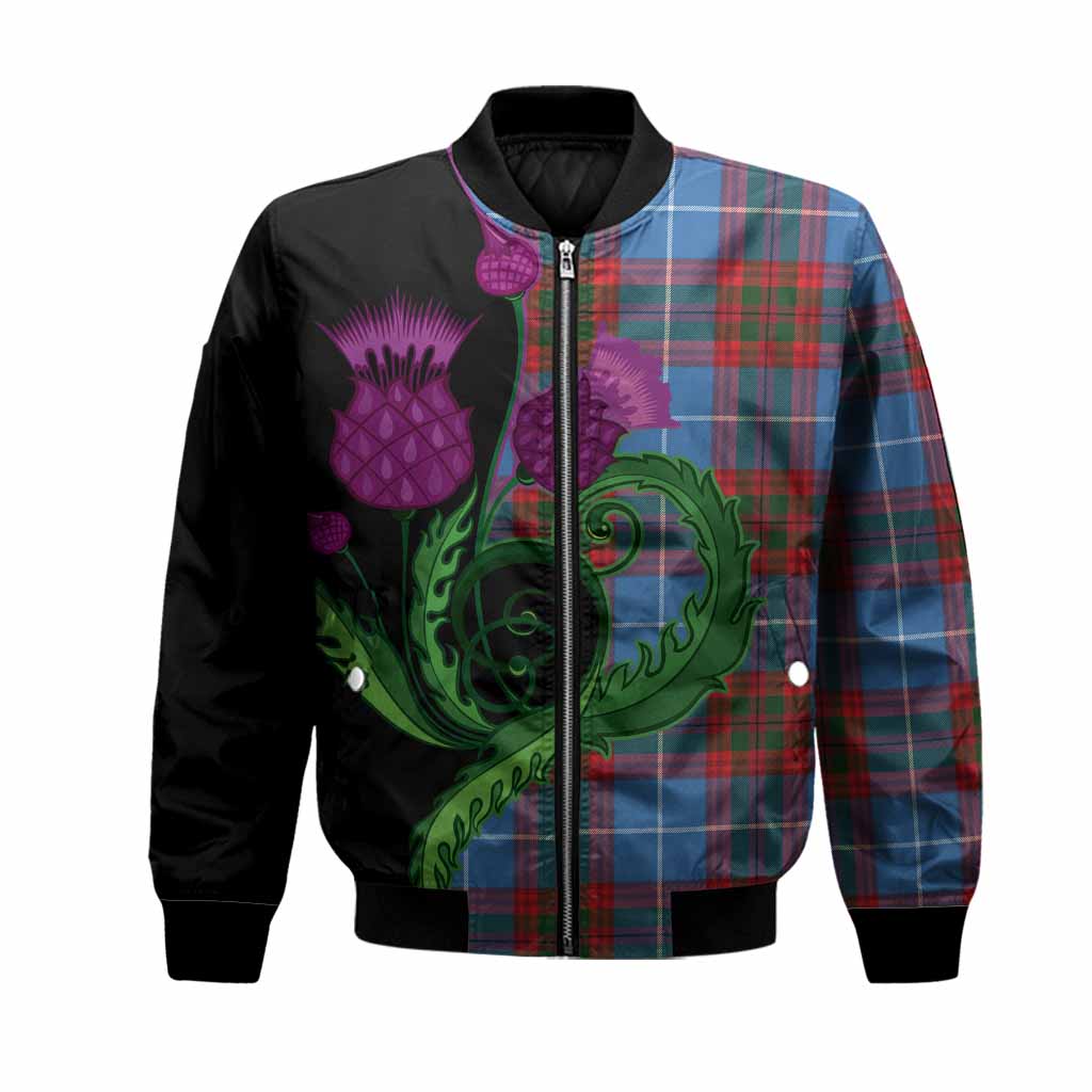 Congilton Tartan Bomber Jacket Traditional Scottish Thistle