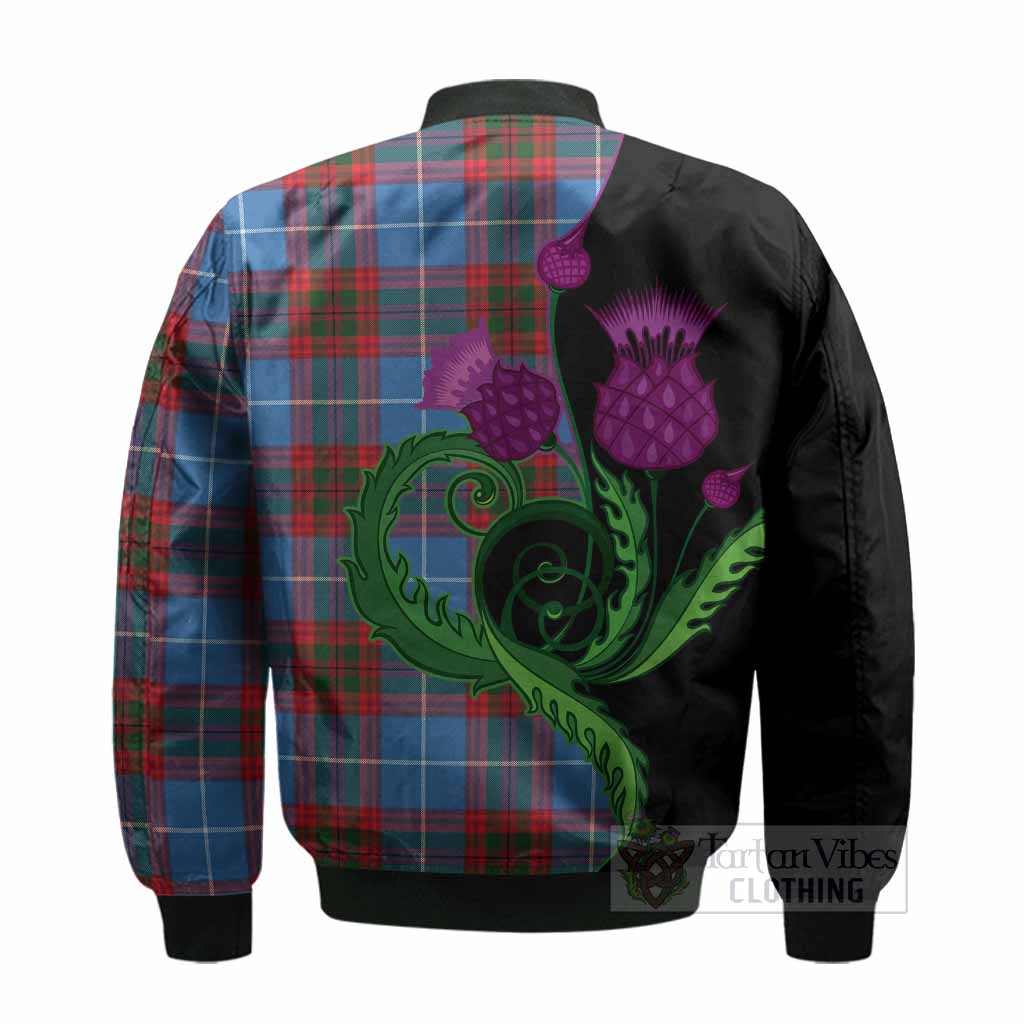Congilton Tartan Bomber Jacket Traditional Scottish Thistle