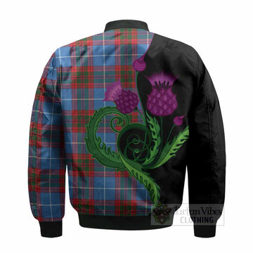 Congilton Tartan Bomber Jacket Traditional Scottish Thistle