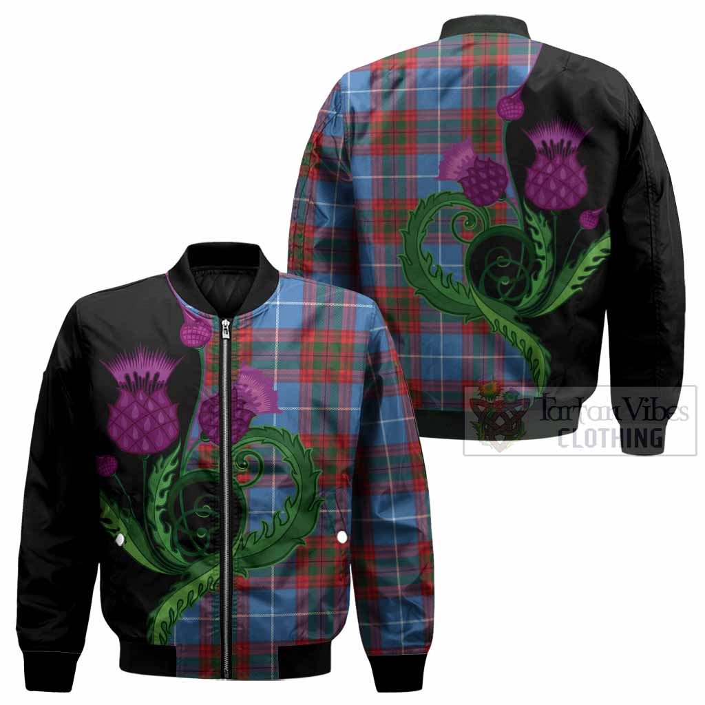 Congilton Tartan Bomber Jacket Traditional Scottish Thistle