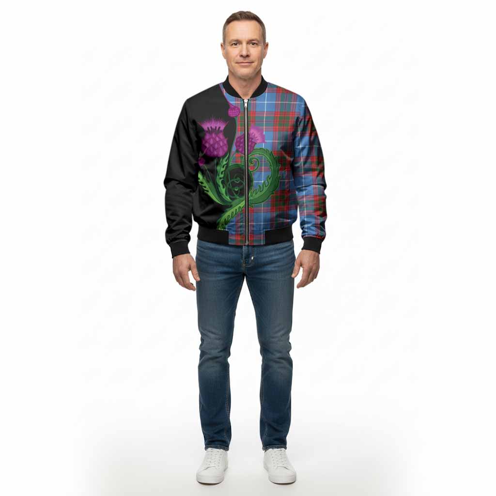 Congilton Tartan Bomber Jacket Traditional Scottish Thistle