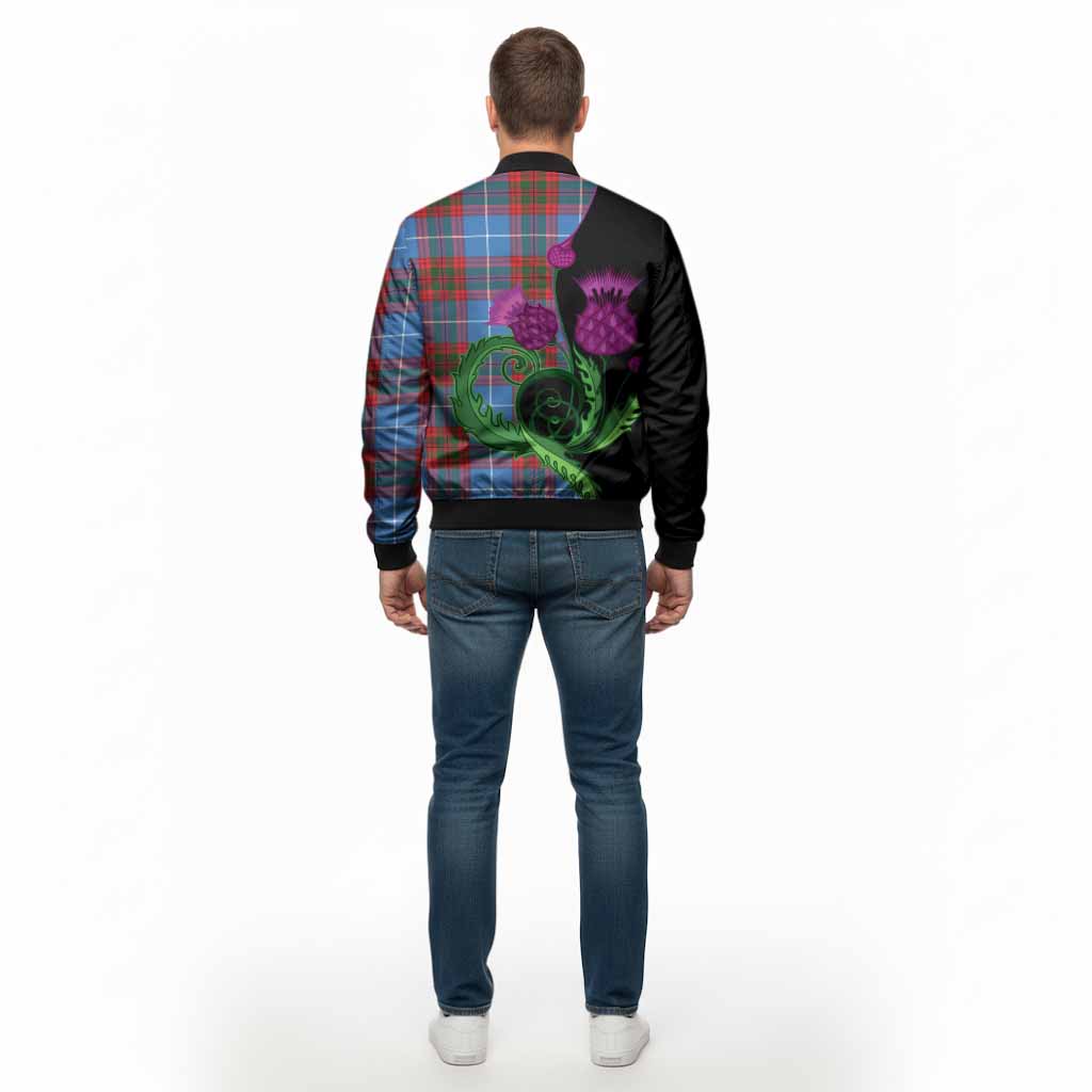 Congilton Tartan Bomber Jacket Traditional Scottish Thistle