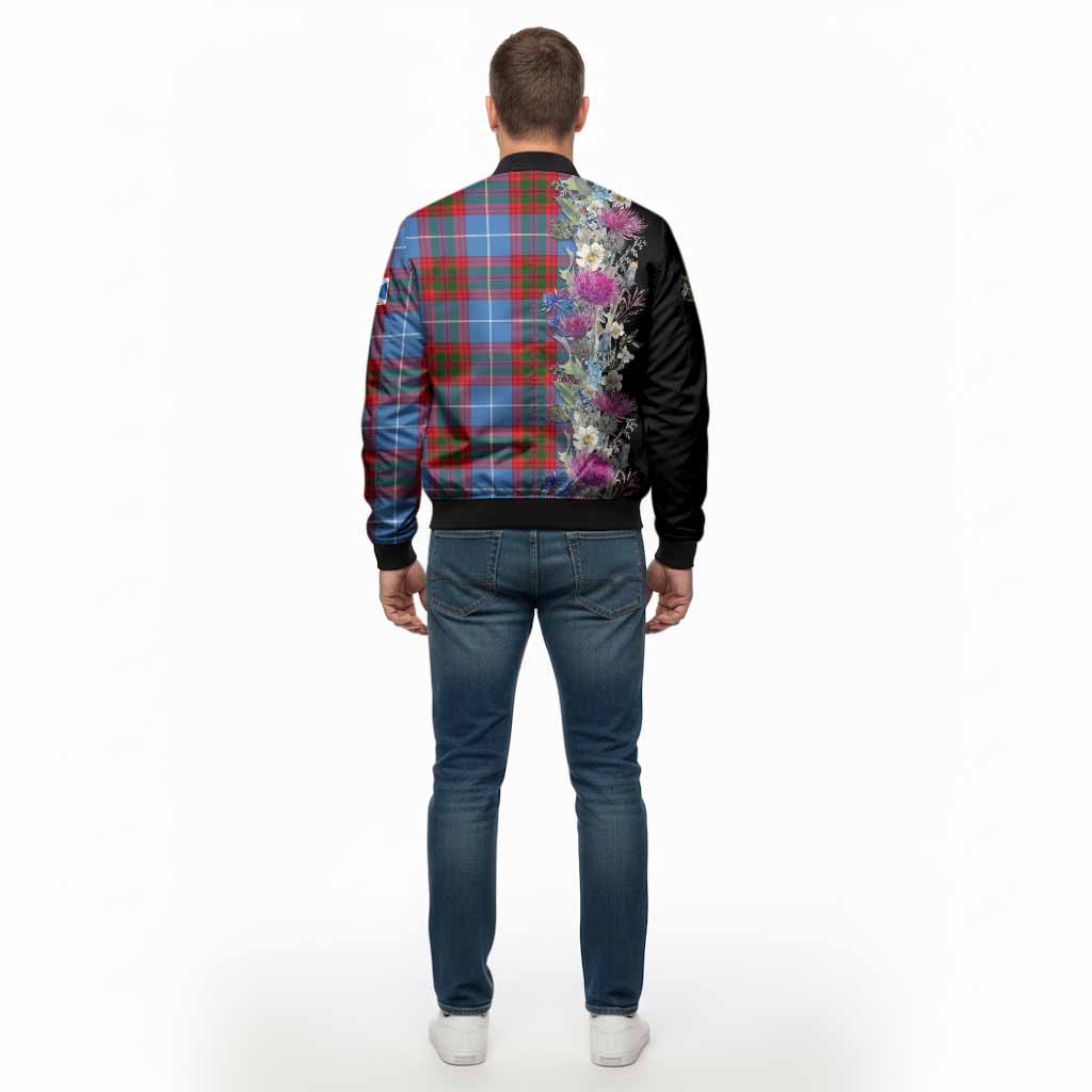Congilton Tartan Crest Thistle Floral Bomber Jacket - Tartan Vibes Clothing