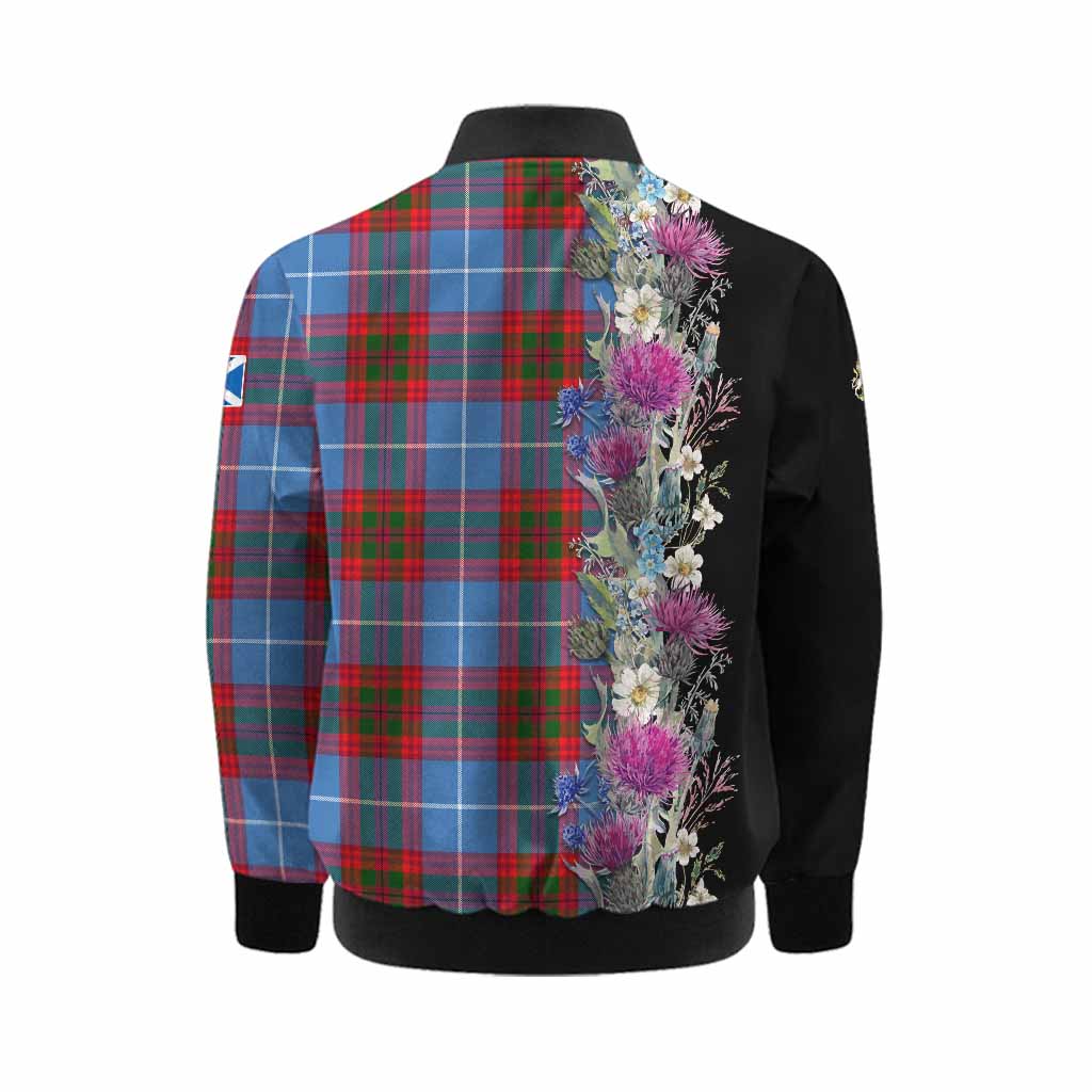 Congilton Tartan Crest Thistle Floral Kid Bomber Jacket Kid - Tartan Vibes Clothing