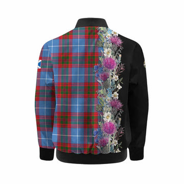 Congilton Tartan Crest Thistle Floral Kid Bomber Jacket Kid - Tartan Vibes Clothing