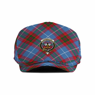 Congilton Tartan Flat Cap, Jeff Cap Cross Style with Family Crest