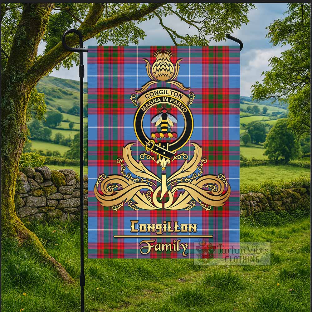 Congilton Tartan Garden Flag with Highland Thistle Cherish Family Crest Style - Tartan Vibes Clothing