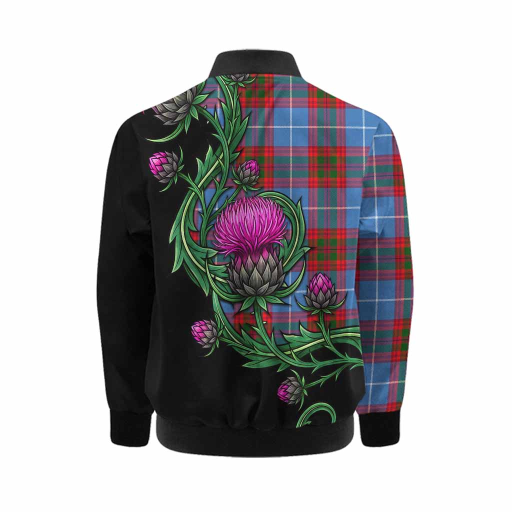 Congilton Tartan Kid Bomber Jacket Resilient Scottish Thistle Kid - Tartan Vibes Clothing