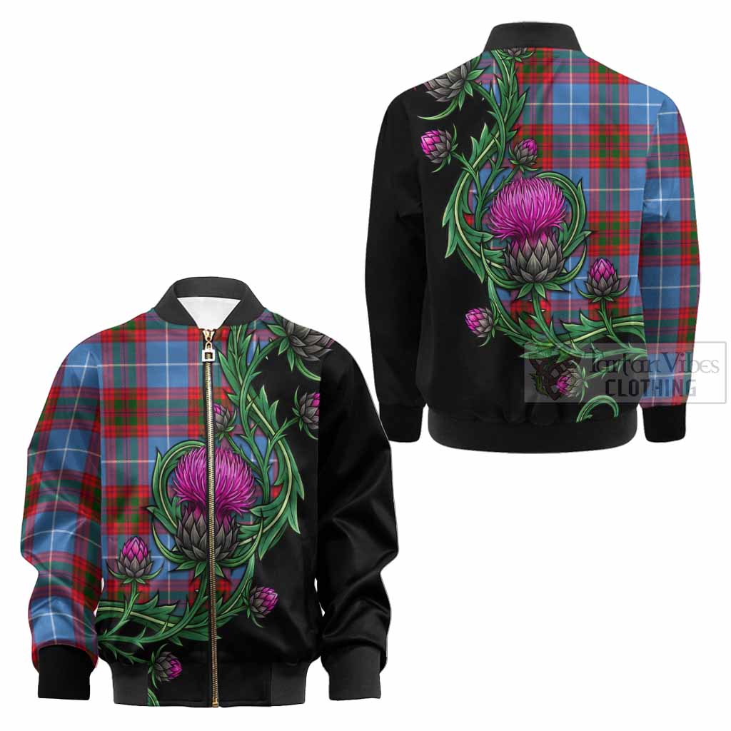 Congilton Tartan Kid Bomber Jacket Resilient Scottish Thistle - Tartan Vibes Clothing