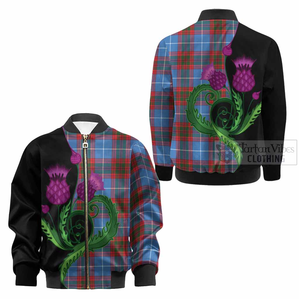 Congilton Tartan Kid Bomber Jacket Traditional Scottish Thistle - Tartan Vibes Clothing