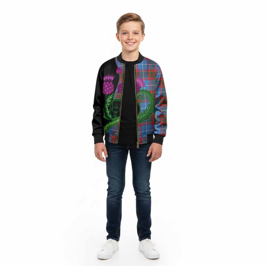 Congilton Tartan Kid Bomber Jacket Traditional Scottish Thistle - Tartan Vibes Clothing