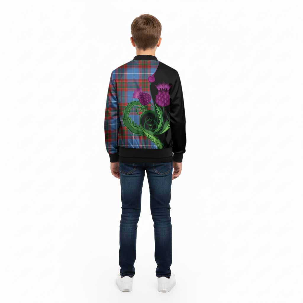 Congilton Tartan Kid Bomber Jacket Traditional Scottish Thistle - Tartan Vibes Clothing