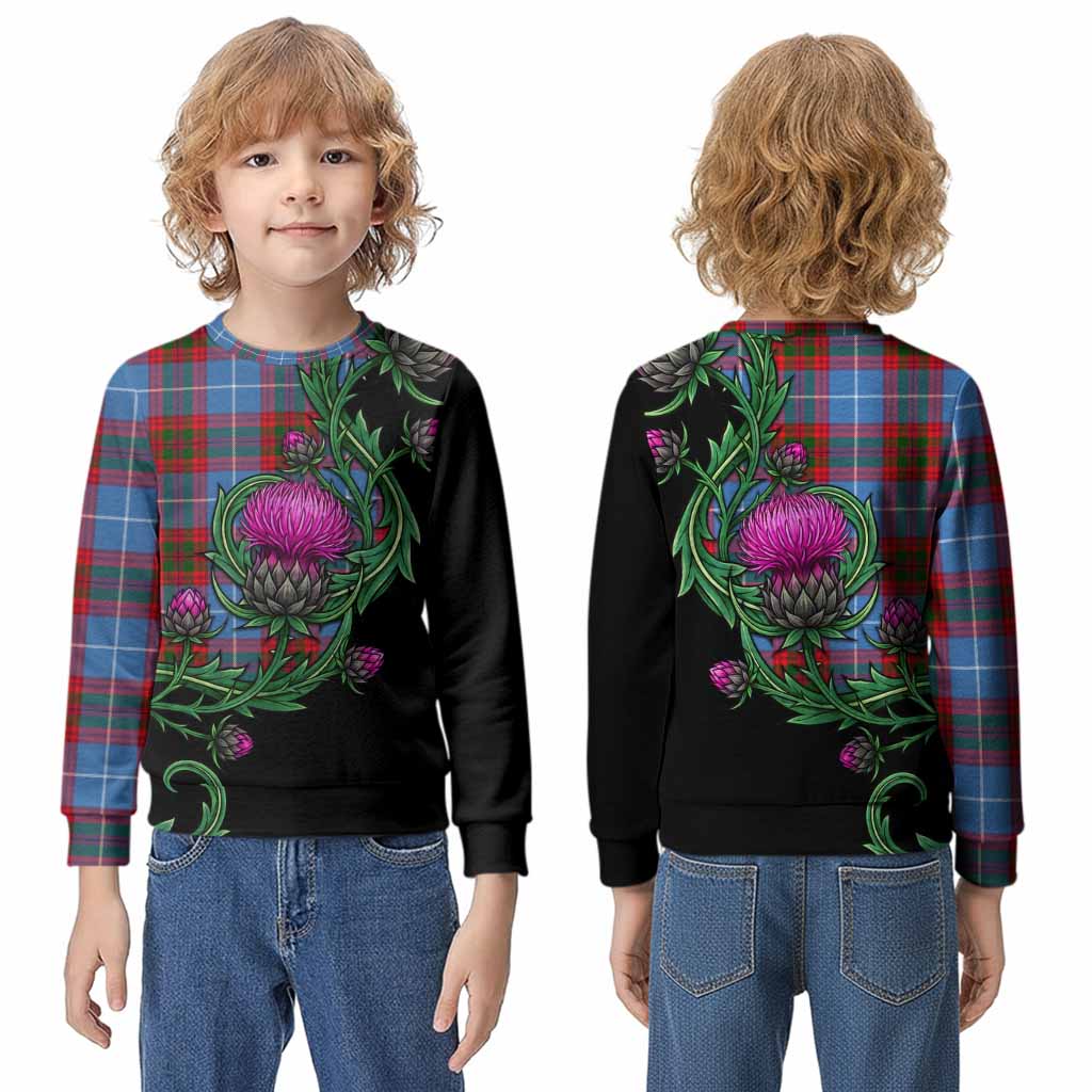 Congilton Tartan Kid Knitted Sweatshirt Resilient Scottish Thistle - Tartan Vibes Clothing