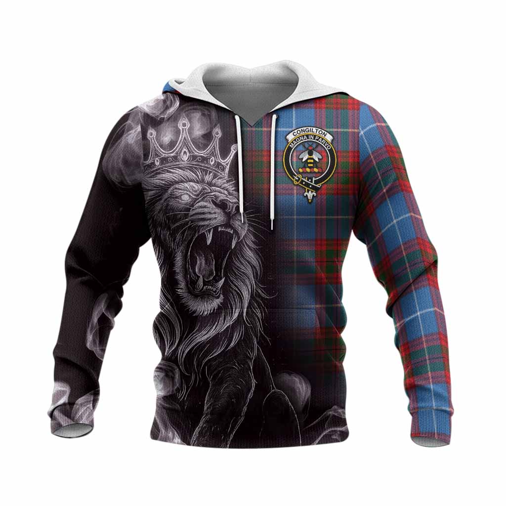 Congilton Tartan Knitted Hoodie Roaring Lion Heritage