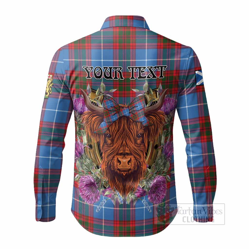 Congilton Tartan Long Sleeve Button Shirts Scottish Thistle Heilan Coo