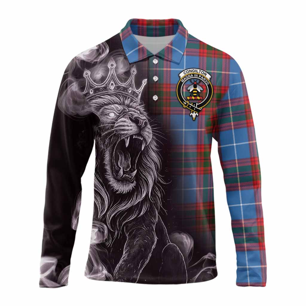 Congilton Tartan Long Sleeve Polo Shirt Roaring Lion Heritage