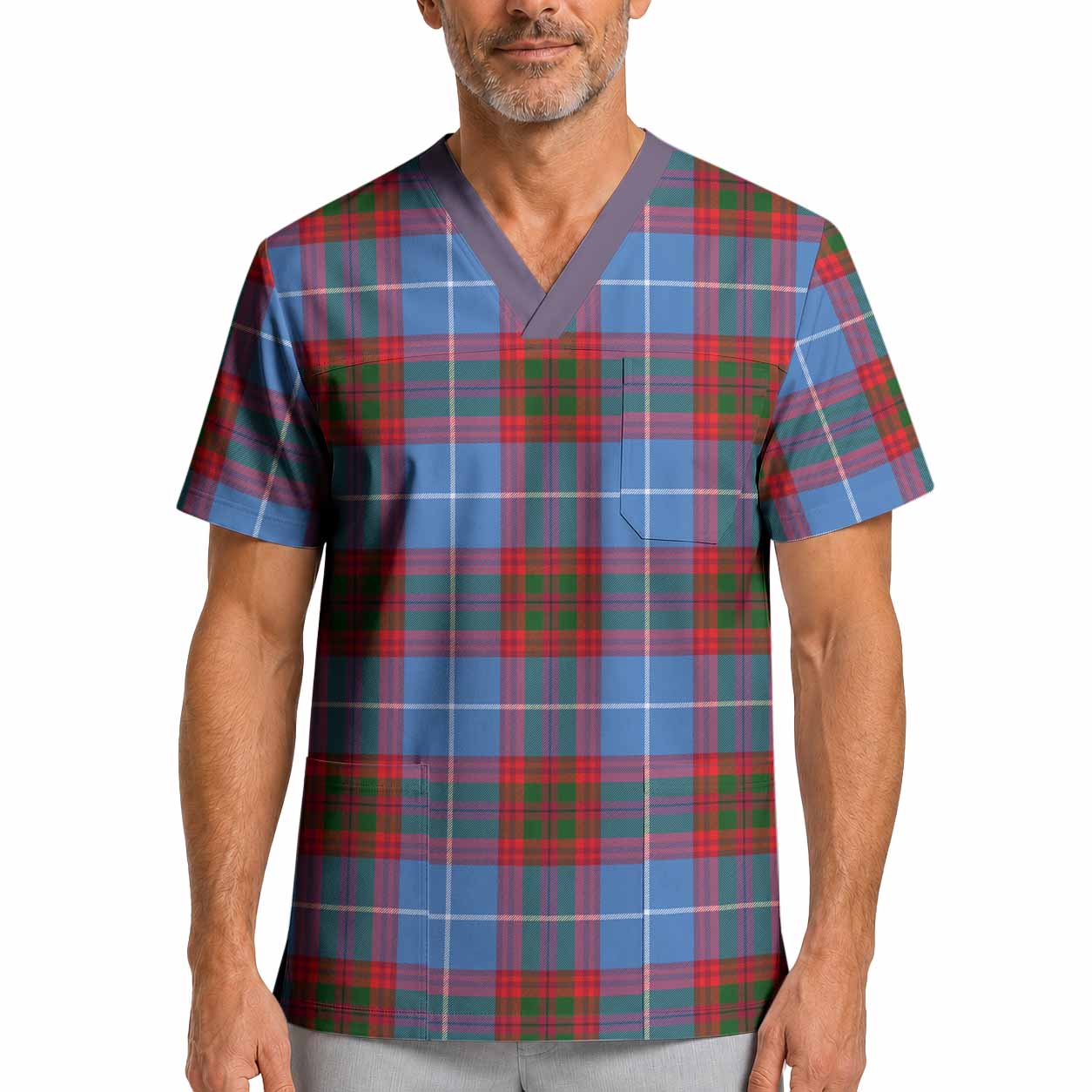 Congilton Tartan Scrub Top XL - Tartan Vibes Clothing