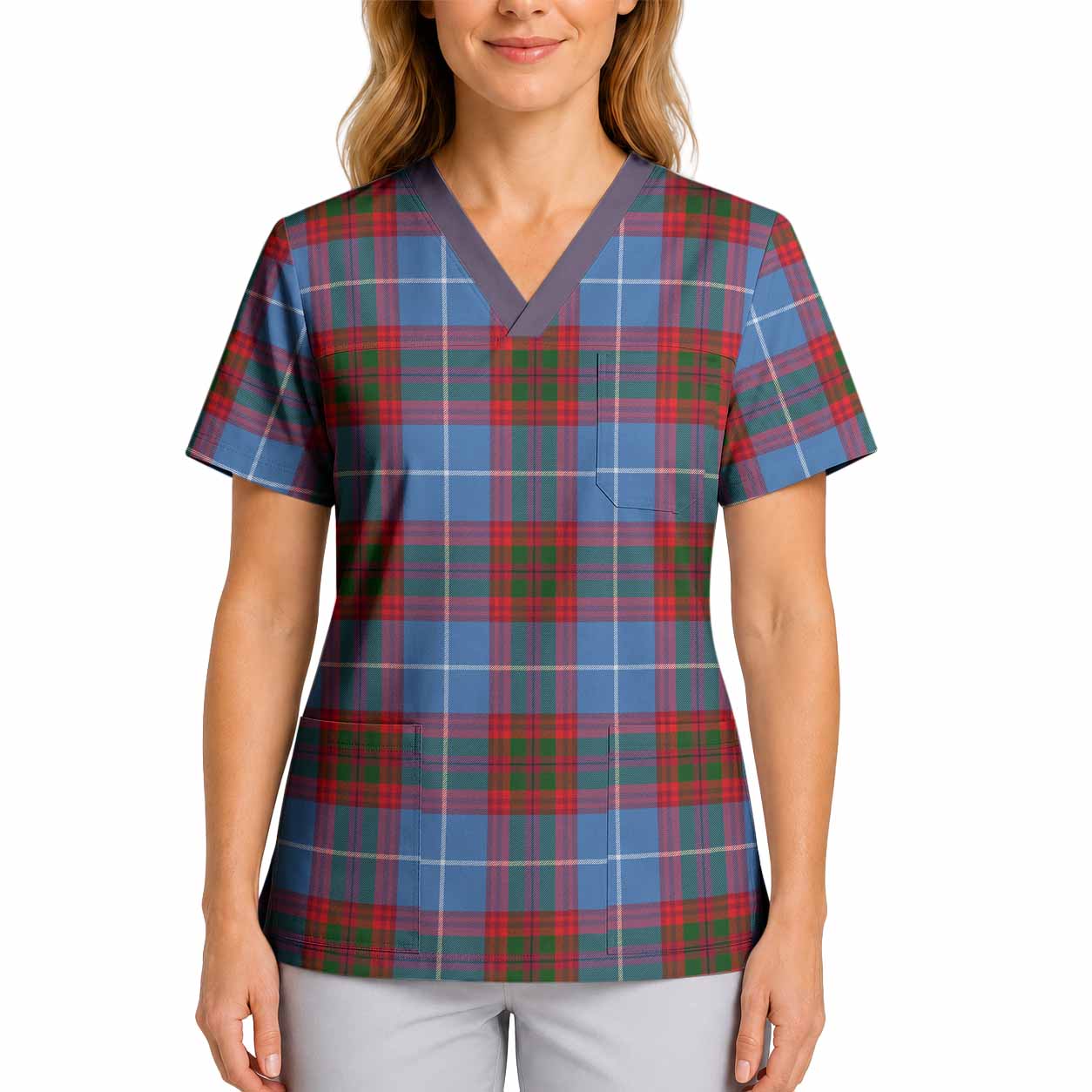 Congilton Tartan Scrub Top 4XL - Tartan Vibes Clothing