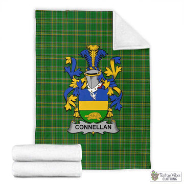 Tartan Vibes Clothing Connellan Irish Clan Tartan Blanket with Coat of Arms