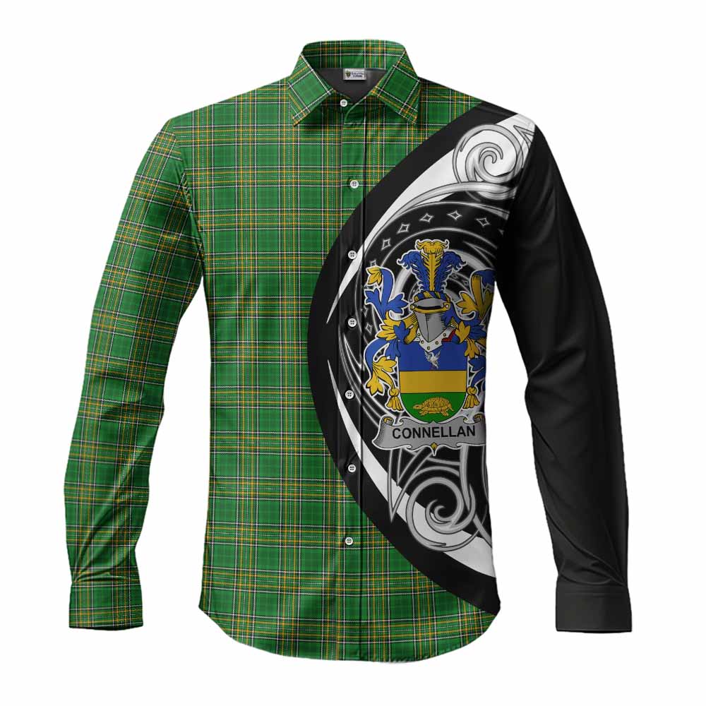Connellan Irish Clan Long Sleeve Button Shirt Celtic Circle Style Men's Shirt S - Tartan Vibes Clothing