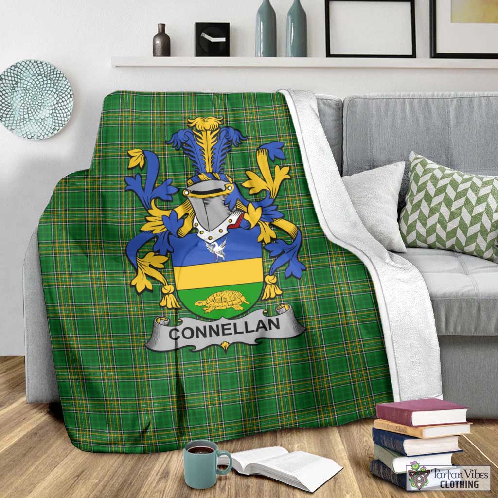 Connellan Irish Clan Tartan Blanket with Coat of Arms - Tartan Vibes Clothing