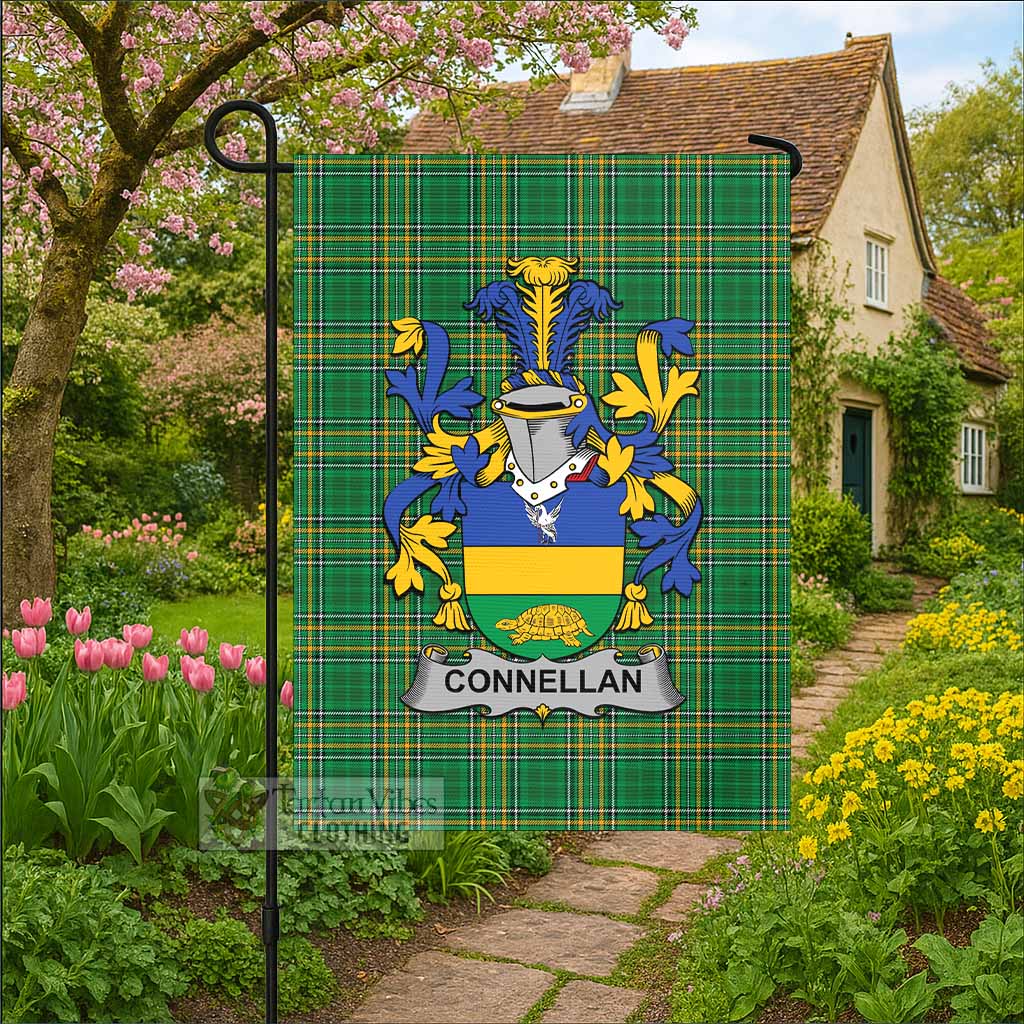 Connellan Irish Clan Tartan Flag with Coat of Arms