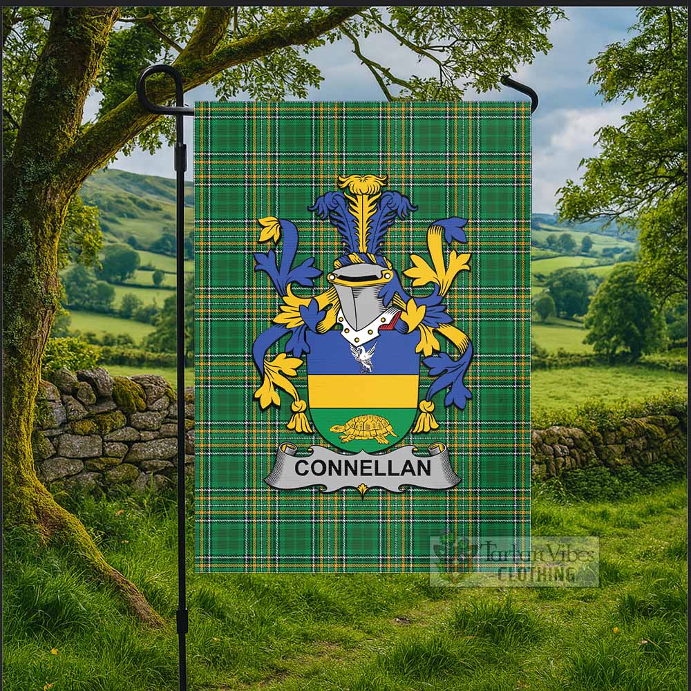 Connellan Irish Clan Tartan Flag with Coat of Arms