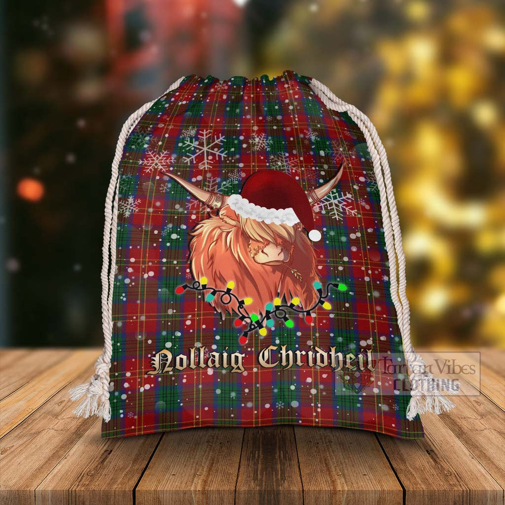 Connolly Tartan Christmas Santa's Bag with Twinkle Highland Cattle - Tartan Vibes Clothing