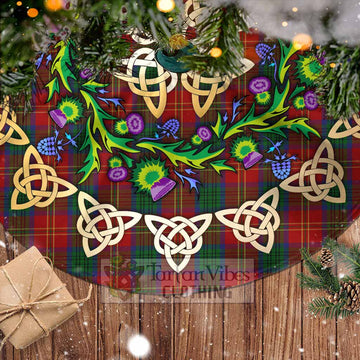 Tartan Vibes Clothing Connolly Tartan Christmas Tree Skirt with Thistle Celtic Knot Style
