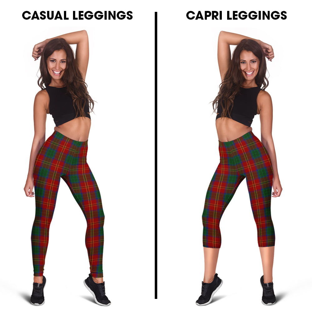 Connolly Tartan Womens Leggings Capri Leggings - Tartan Vibes Clothing