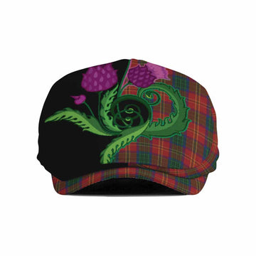 Connolly Tartan Flat Cap, Jeff Cap Traditional Scottish Thistle