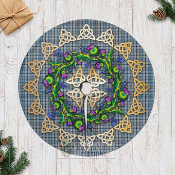 Tartan Vibes Clothing Conquergood Tartan Christmas Tree Skirt with Thistle Celtic Knot Style