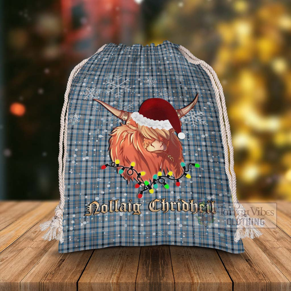Conquergood Tartan Christmas Santa's Bag with Twinkle Highland Cattle - Tartan Vibes Clothing