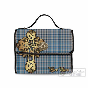 Tartan Vibes Clothing Conquergood Tartan Waterproof Canvas Bag Golden Thistle Celtic Cross Style