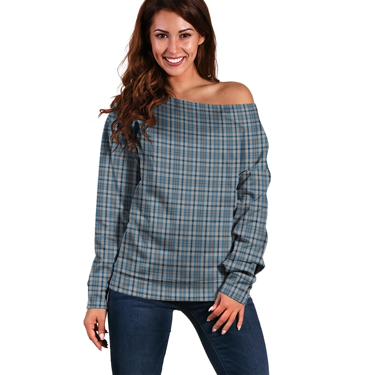 Conquergood Tartan Off Shoulder Women Sweater Women - Tartan Vibes Clothing
