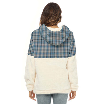 Conquergood Tartan Half Style Women's Borg Fleece Hoodie with Half Zip - Tartan Vibes Clothing